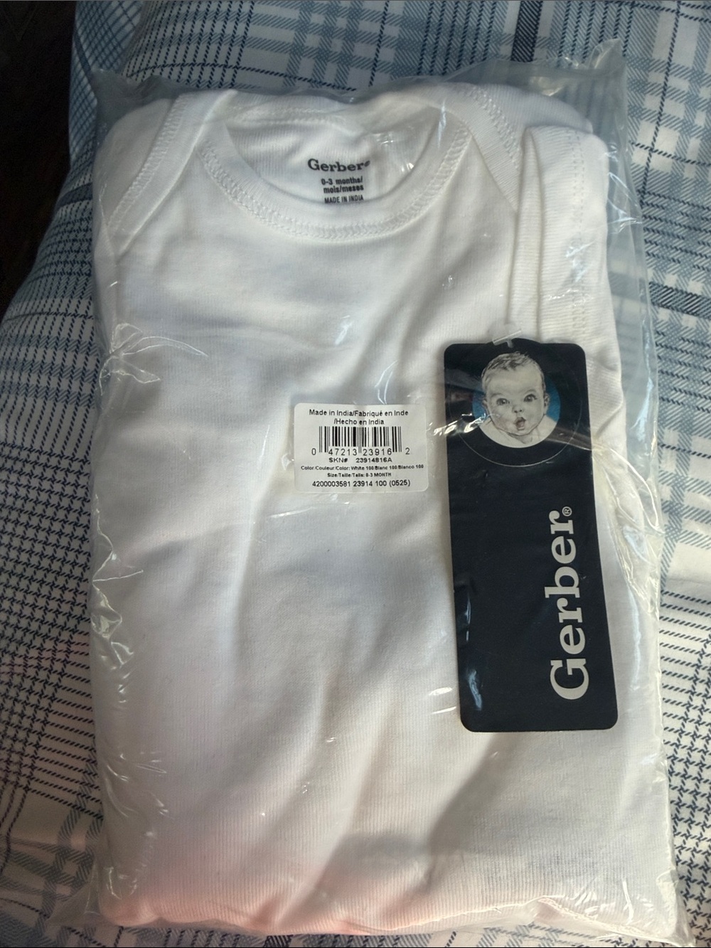 Gerber White Short Sleeve Baby Tee - Pack